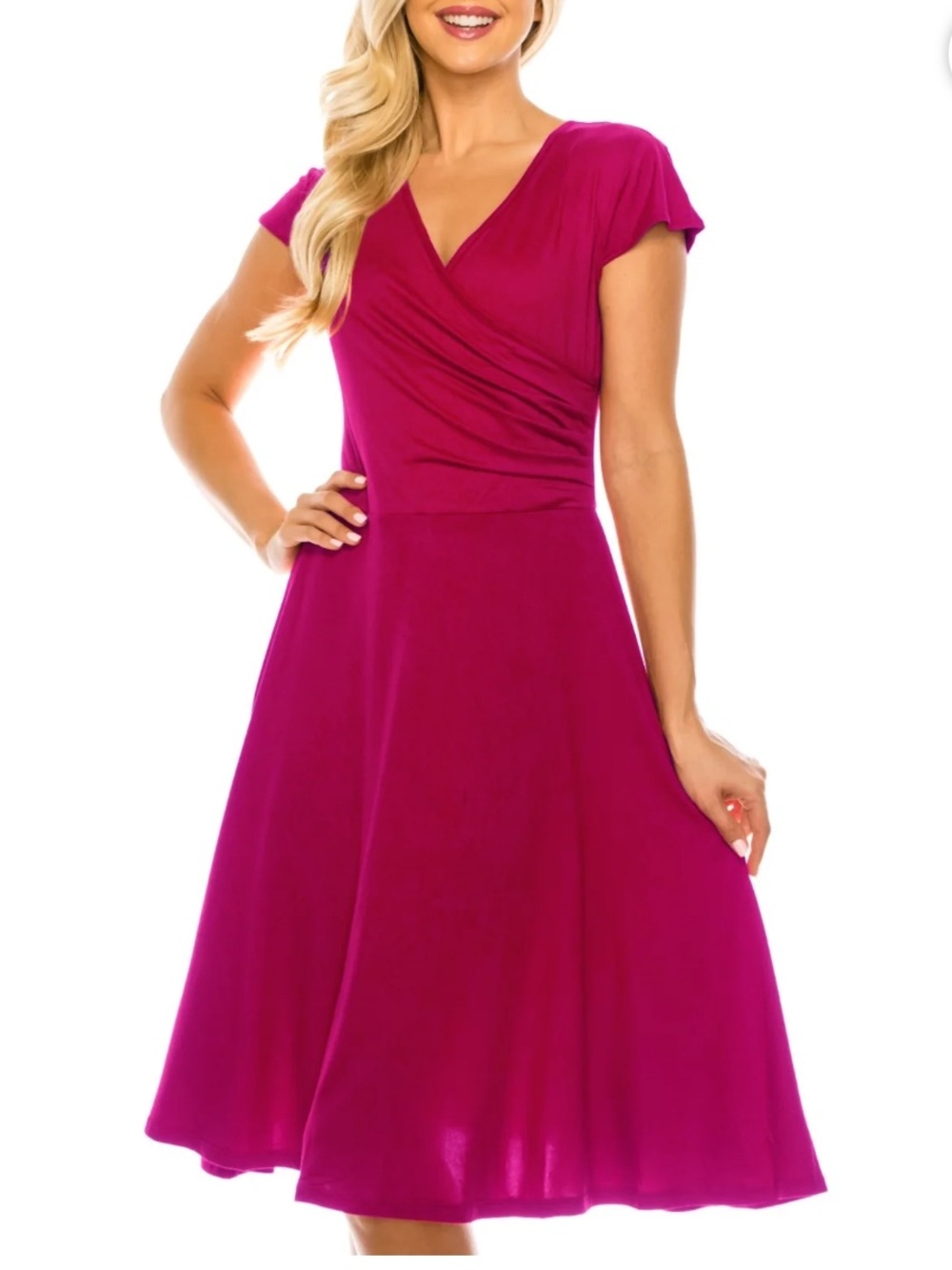 Haute Edition Women's V-Neck pink Skater Dress size XL
